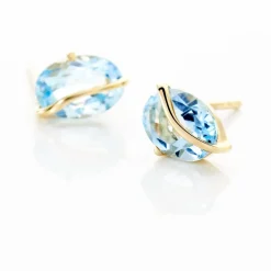 Boucles D'oreilles Puces Prudencia Or Jaune Topaze