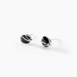 Boucles D'oreilles Puces Prudencia Or Blanc Saphir