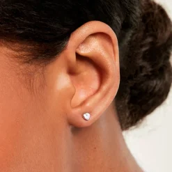Boucles D'Oreilles Puces Querida Argent Blanc Oxyde De Zirconium