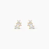 Boucles D'oreilles Puces Regana Or Jaune Oxyde De Zirconium