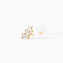 Boucles D'oreilles Puces Regana Or Jaune Oxyde De Zirconium