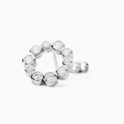 Boucles D'oreilles Puces Ryo Argent Blanc Oxyde De Zirconium