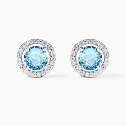 Boucles D'oreilles Puces Rio Argent Blanc Oxyde