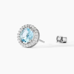 Boucles D'oreilles Puces Rio Argent Blanc Oxyde
