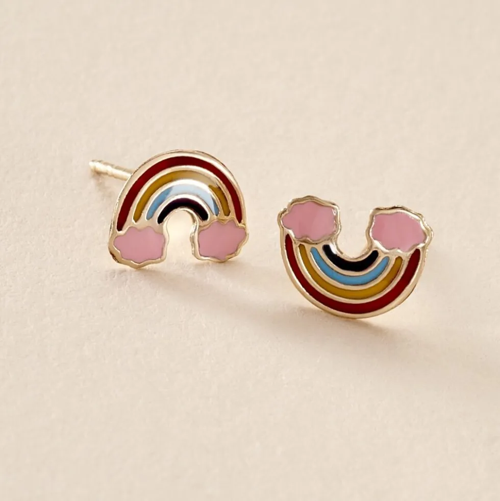 Boucles D'oreilles Puces Raine Or Jaune