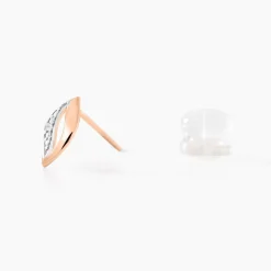 Boucles D'oreilles Puces Smeralda Or Rose Diamant