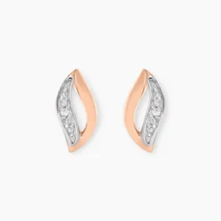 Boucles D'oreilles Puces Smeralda Or Rose Diamant