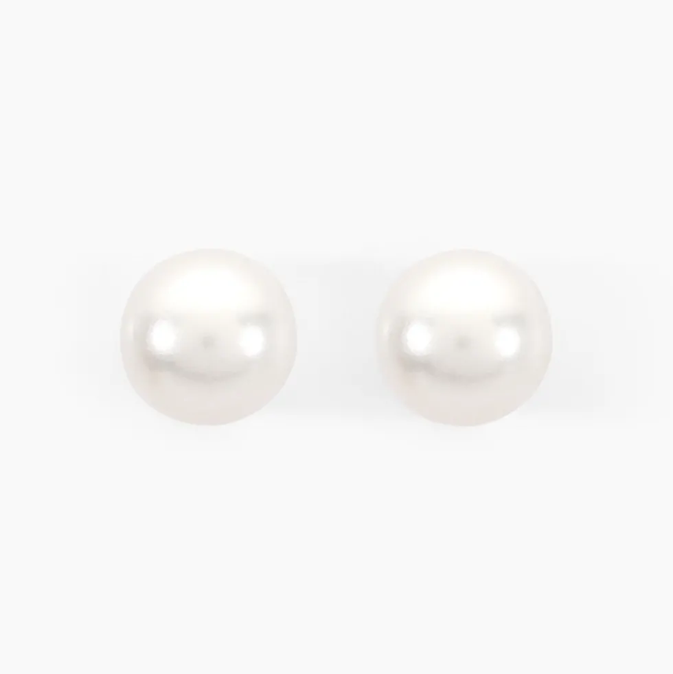 Boucles D'oreilles Puces Suki Or Jaune Perle De Culture