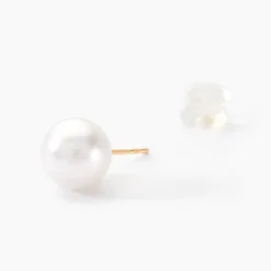 Boucles D'oreilles Puces Suki Or Jaune Perle De Culture