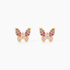 Boucles D'Oreilles Puces Sidonie Or Jaune Oxyde De Zirconium