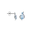 Boucles D'oreilles Puces Sunset Or Blanc Topaze Et Diamant