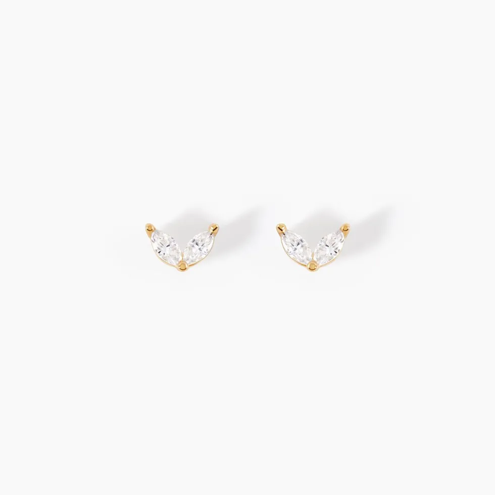 Boucles D'Oreilles Puces Solvej Or Jaune Oxyde De Zirconium