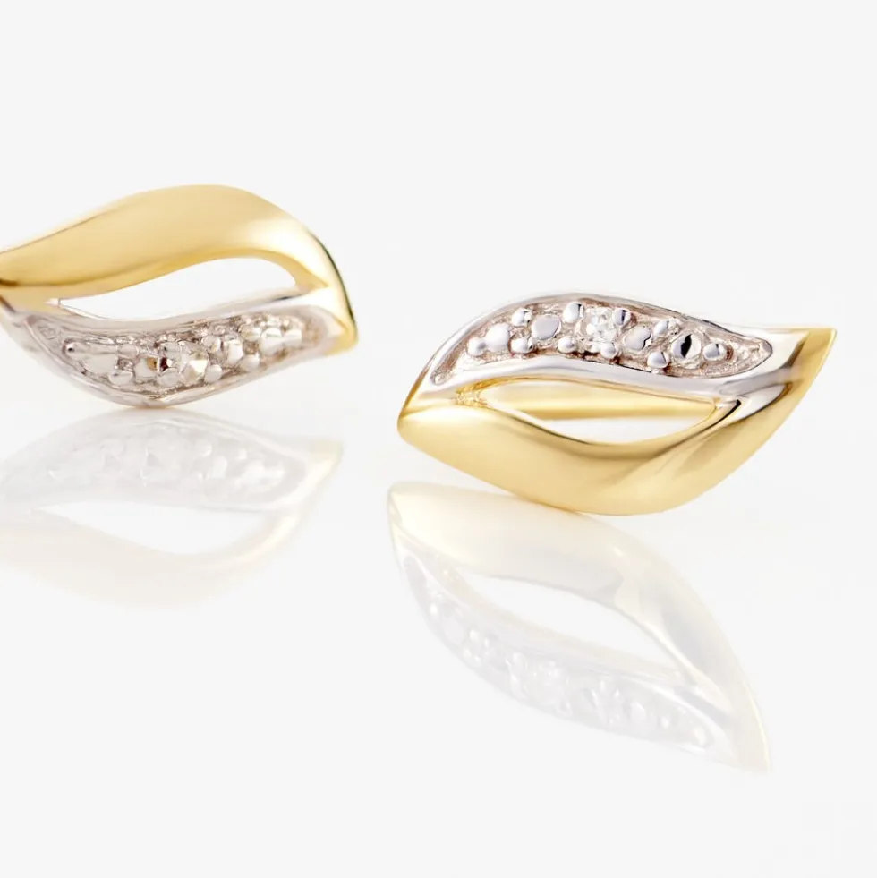 Boucles D'oreilles Puces Smeralda Or Jaune Diamant