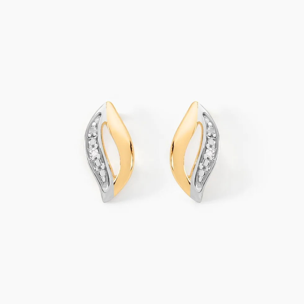Boucles D'oreilles Puces Smeralda Or Jaune Diamant