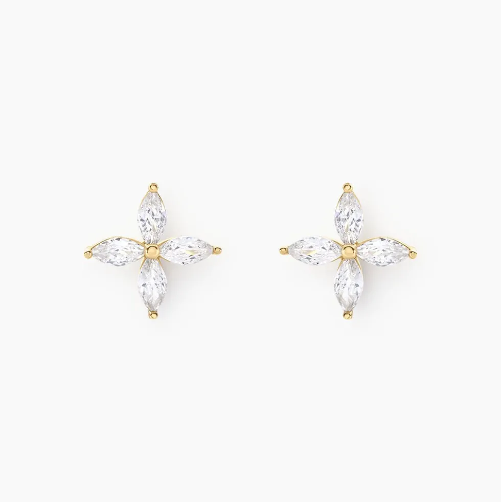 Boucles D'oreilles Puces Stellia Or Jaune Oxyde De Zirconium