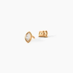 Boucles D'Oreilles Puces Steffie Plaqué Or Jaune Oxyde De Zirconium