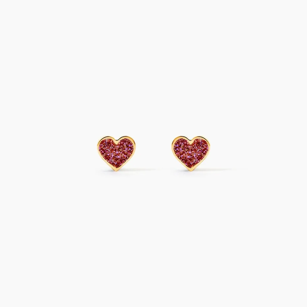 Boucles D'oreilles Puces Soraya Coeur Or Jaune