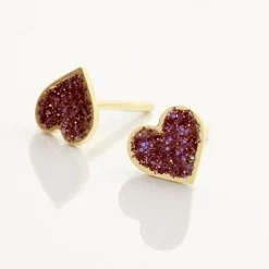 Boucles D'oreilles Puces Soraya Coeur Or Jaune