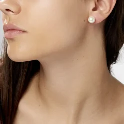 Boucles D'oreilles Puces Suki Or Jaune Perle De Culture