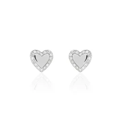 Boucles D'oreilles Puces Tylvina Argent Blanc Oxyde De Zirconium