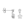 Boucles D'oreilles Puces Tibby Argent Blanc Oxyde De Zirconium