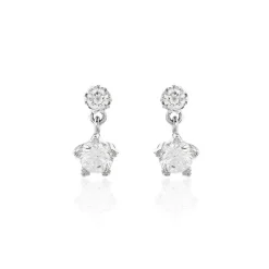 Boucles D'oreilles Puces Tibby Argent Blanc Oxyde De Zirconium