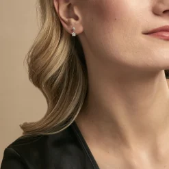 Boucles D'oreilles Puces Tibby Argent Blanc Oxyde De Zirconium