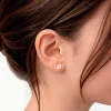 Boucles D'oreilles Puces Trefle Email Or Jaune