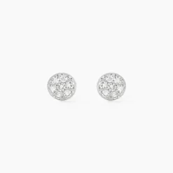 Boucles D'oreilles Puces Teani Or Blanc Diamant