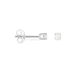 Boucles D'oreilles Puces Victoria Or Blanc Diamant