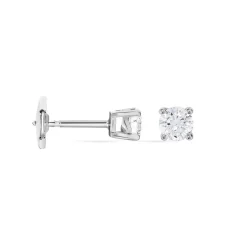Boucles D'oreilles Puces Victoria Or Blanc Diamant