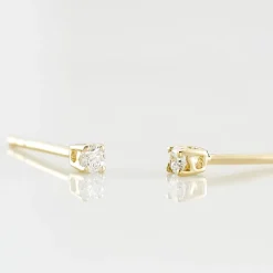 Boucles D'oreilles Puces Victoria Or Jaune Diamant