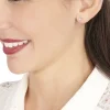 Boucles D'oreilles Puces Victoria Or Blanc Diamant