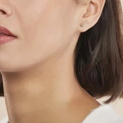 Boucles D'oreilles Puces Virgie Argent Blanc