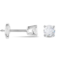 Boucles D'oreilles Puces Victoria Or Blanc Diamant