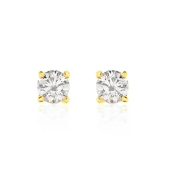 Boucles D'oreilles Puces Victoria Or Jaune Diamant