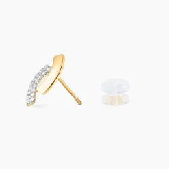 Boucles D'oreilles Puces Vero Or Jaune Oxyde De Zirconium