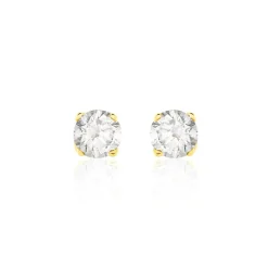 Boucles D'oreilles Puces Victoria Or Jaune Diamant
