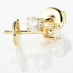 Boucles D'oreilles Puces Victoria Or Jaune Diamant