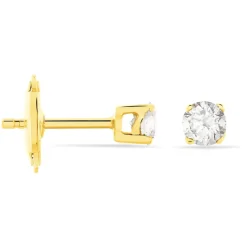Boucles D'oreilles Puces Victoria Or Jaune Diamant