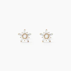 Boucles D'oreilles Puces Wen Or Jaune Oxyde De Zirconium