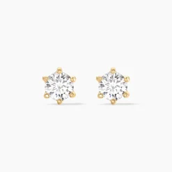 Boucles D'oreilles Puces Yléna Plaqué Or Jaune Oxyde De Zirconium
