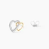 Boucles D'oreilles Puces Ysma Or Jaune Argent Blanc