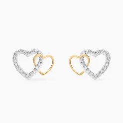 Boucles D'oreilles Puces Ysma Or Jaune Argent Blanc
