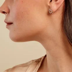 Boucles D'oreilles Puces Ysma Or Jaune Argent Blanc