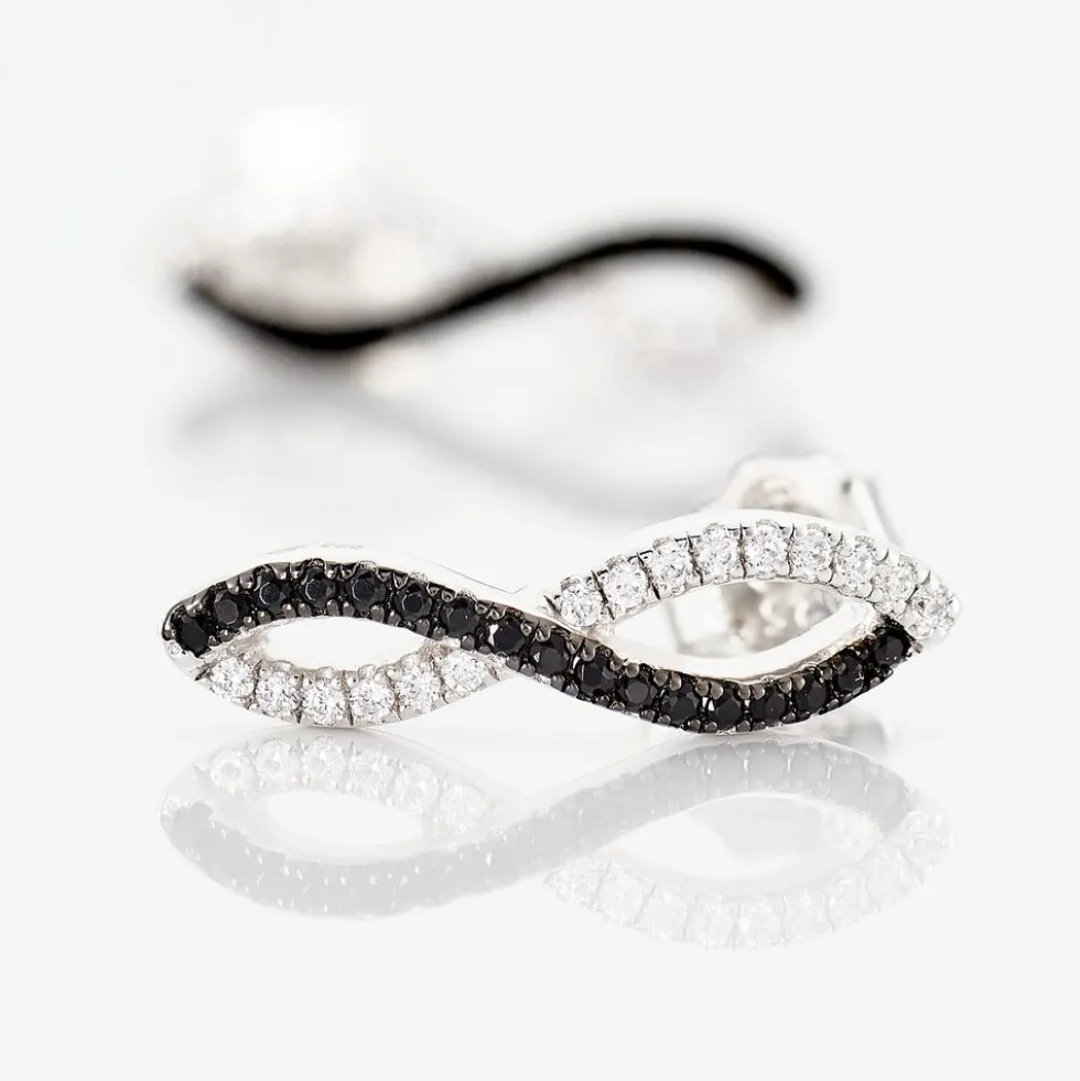 Boucles D'oreilles Argent Blanc Prudentia Oxyde De Zirconium