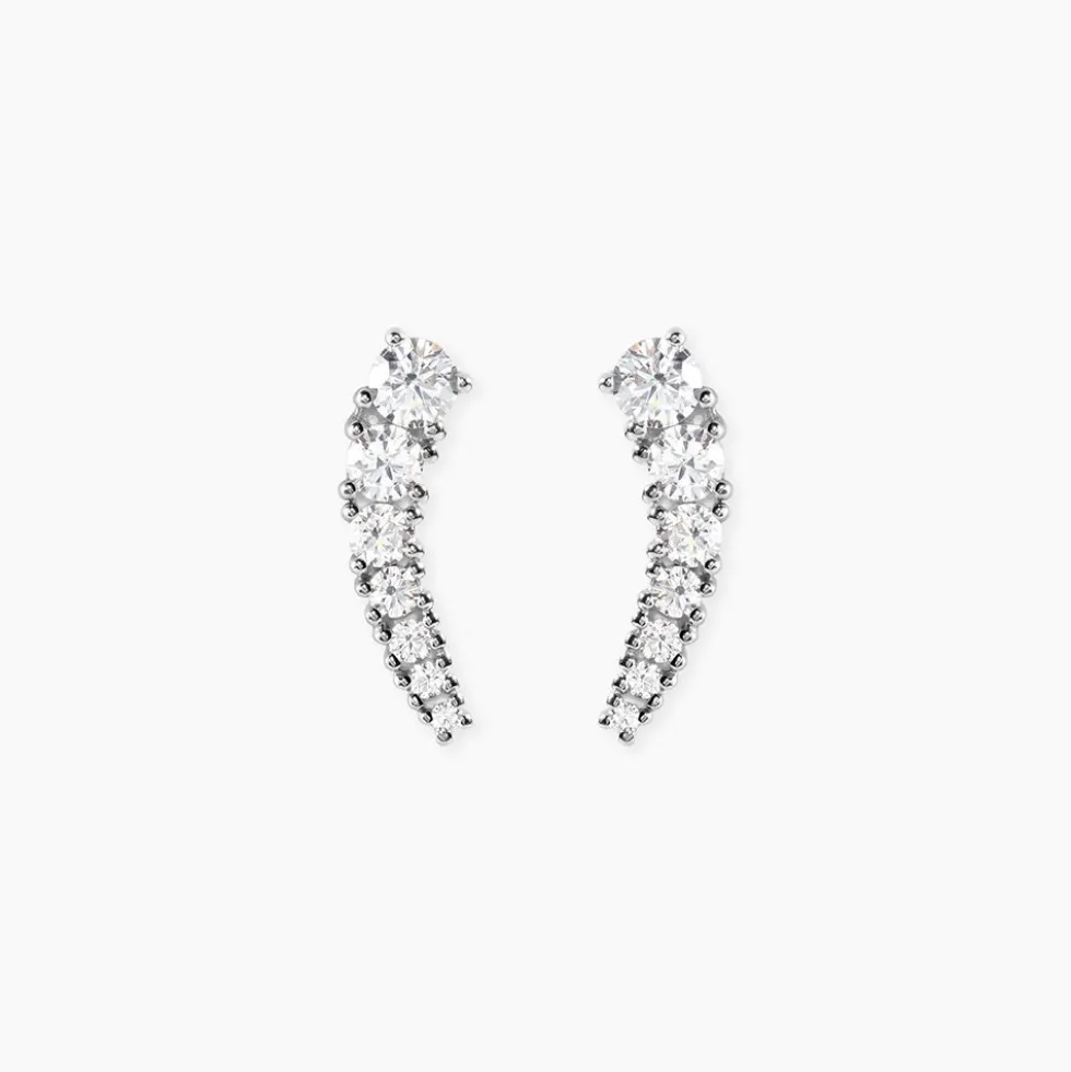 Boucles D'oreilles Grimpantes Aldrick Argent Blanc Oxyde De Zirconium