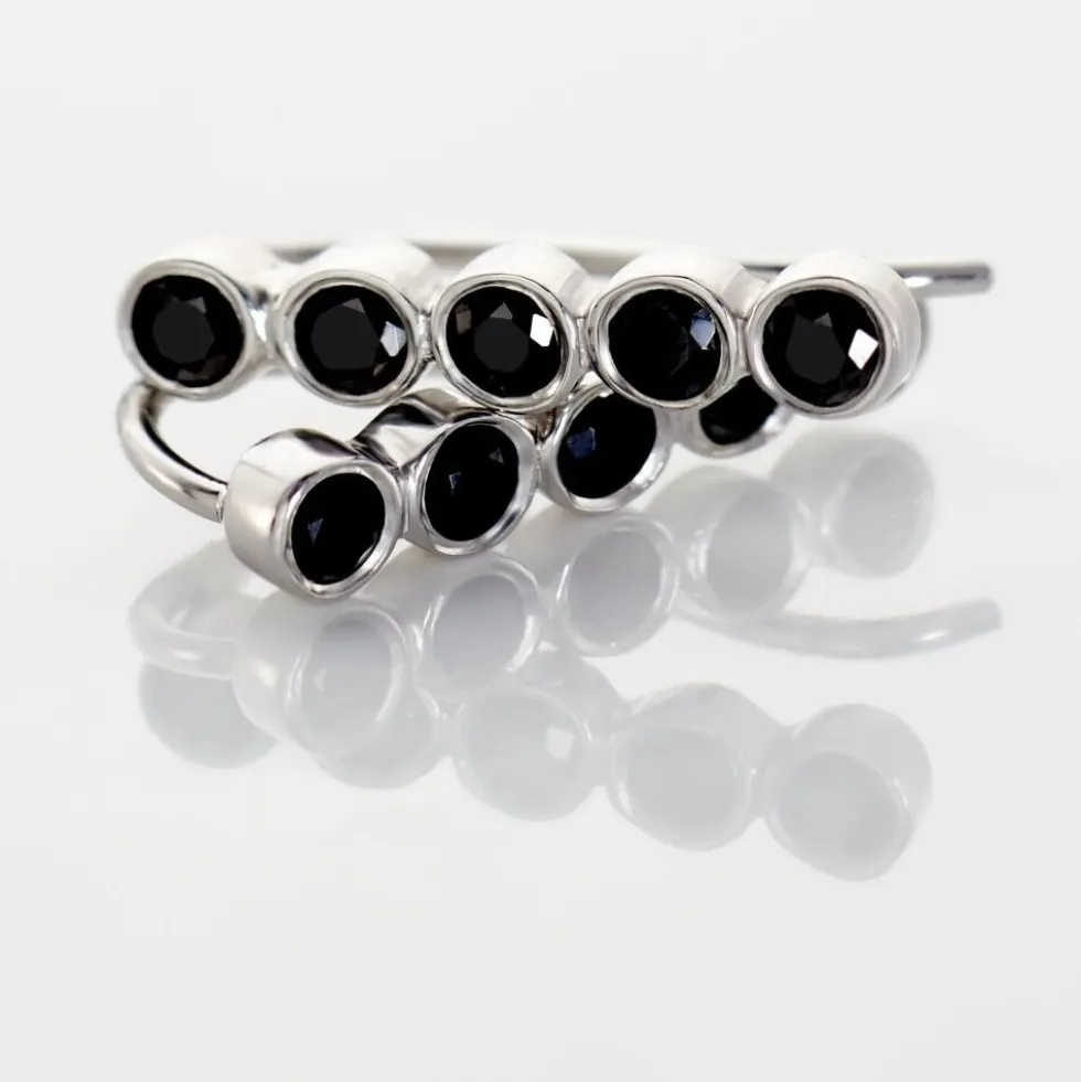 Boucles D'oreilles Grimpantes Perig Argent Oxyde