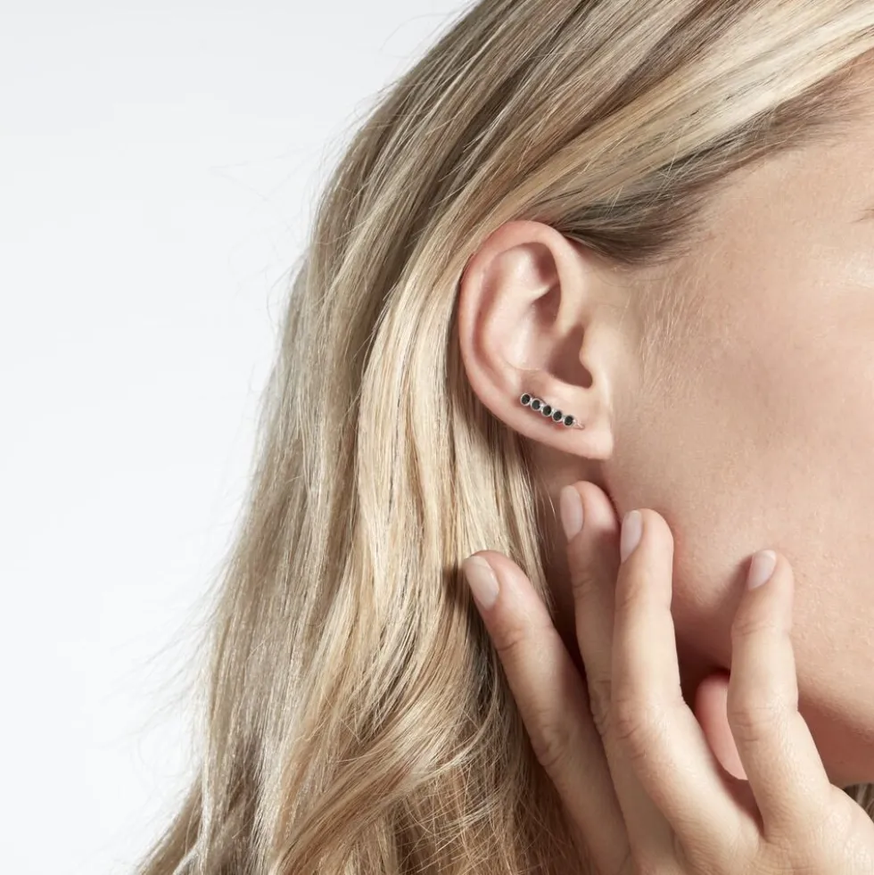Boucles D'oreilles Grimpantes Perig Argent Oxyde