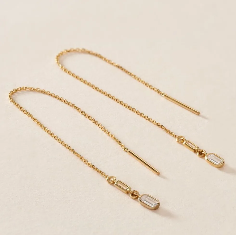 Boucles D'oreilles Or Jaune Mercy Oxyde De Zirconium